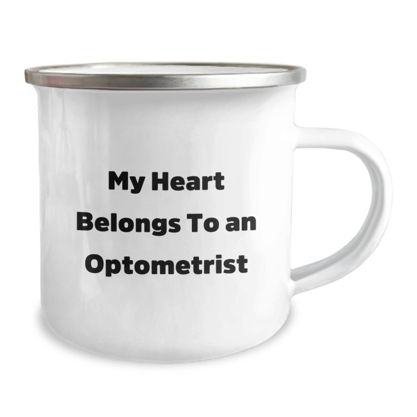 Funny Optometrist Gifts from Men to Friends - My Heart Belongs To An Optometrist Camping Mug for Christmas - Image 2