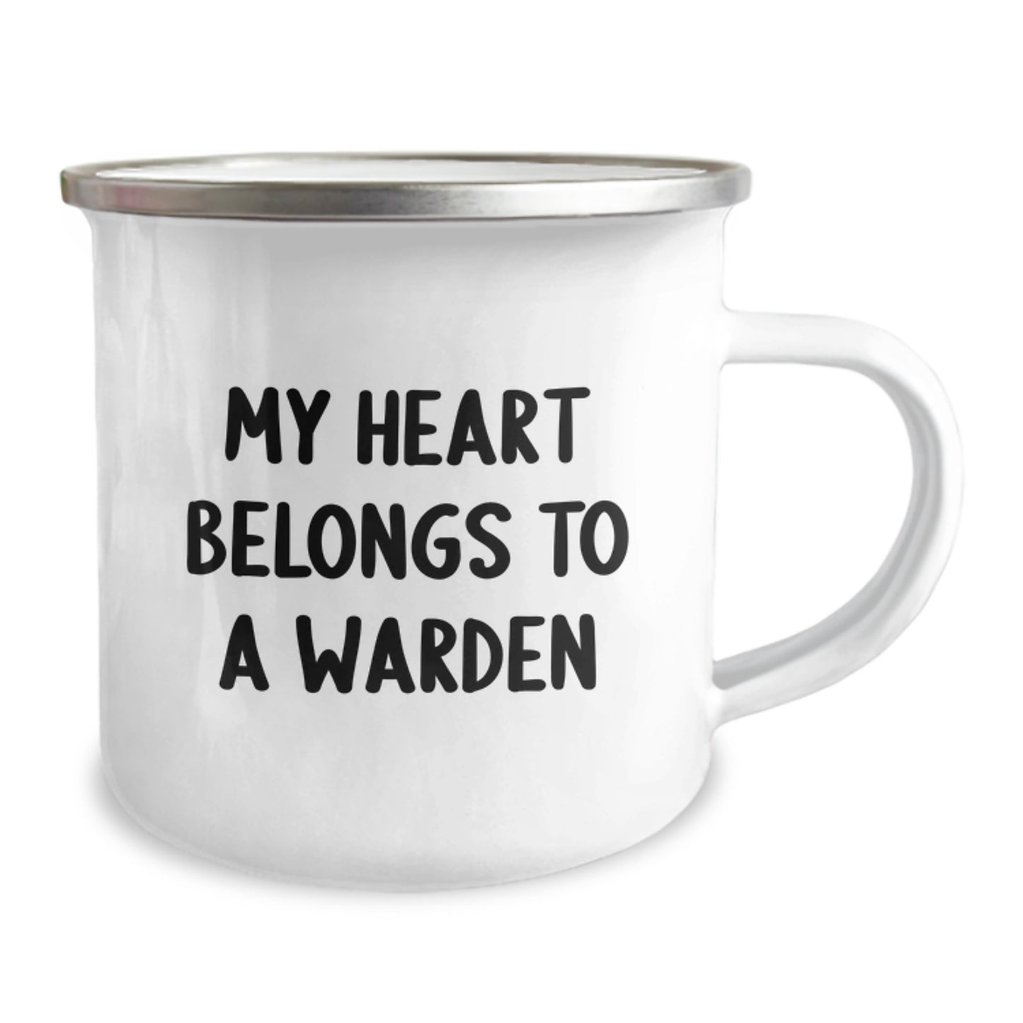 Funny Warden Gifts from Men Family for Men Warden Camping Mug - My Heart Belongs To A Warden, Warden Lover Christmas Unique Presents - Image 2