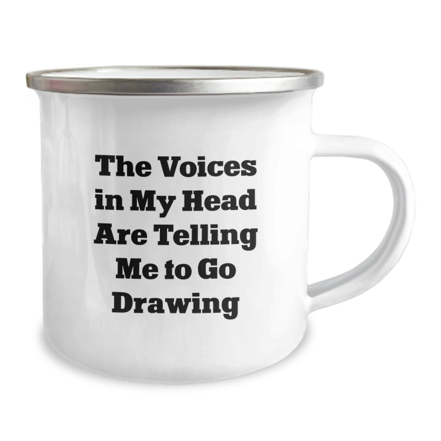 Funny Drawing Gifts from Friends for Christmas, The Voices In My Head Are Telling Me To Go Drawing, Funny Camping Mug with Inspirational Quote - Image 2
