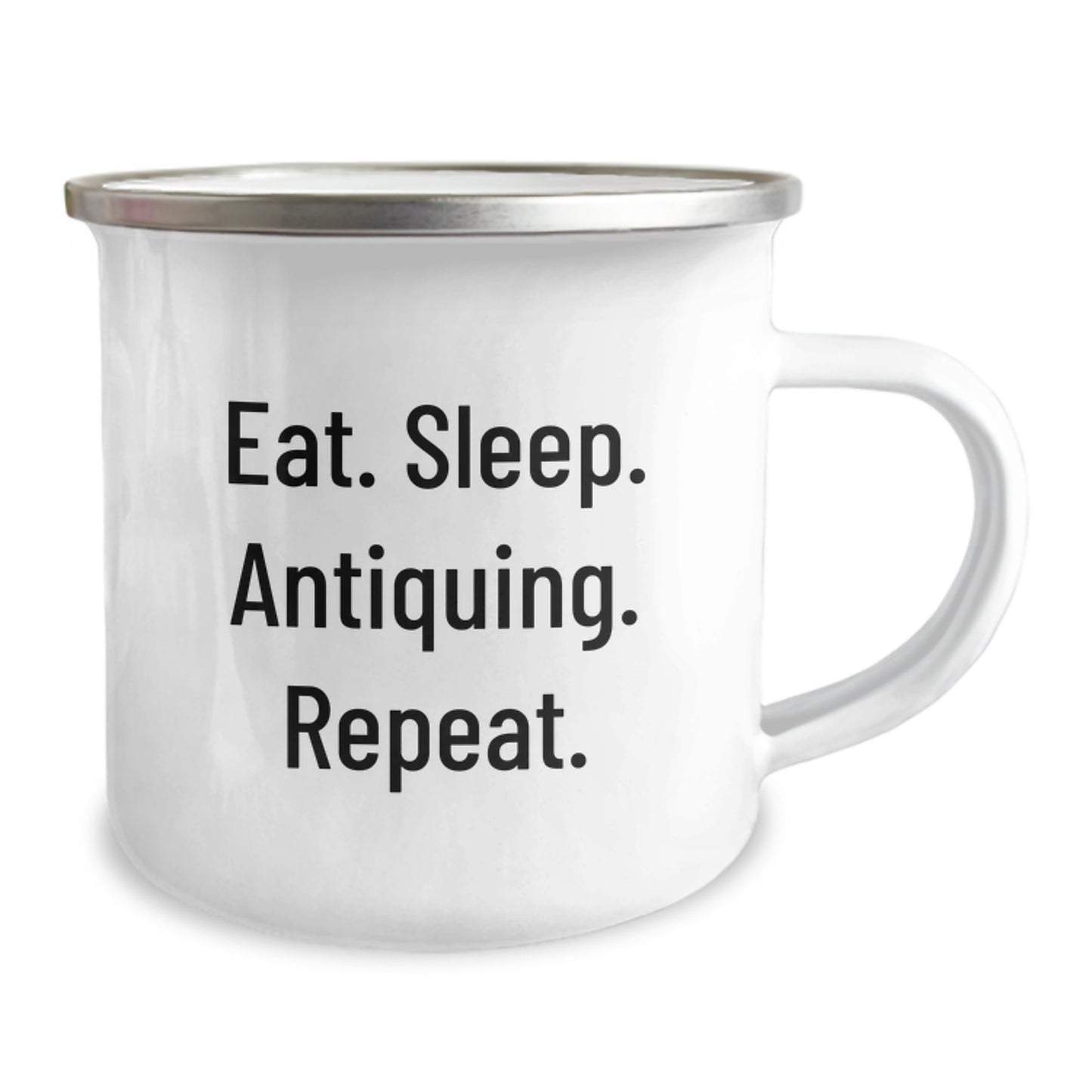 Antiquing Fun, Camping Mug Gifts for Friends, Eat. Sleep. Antiquing. Repeat., Gifts from Men, Gifts for Antiquing Enthusiasts - Image 2