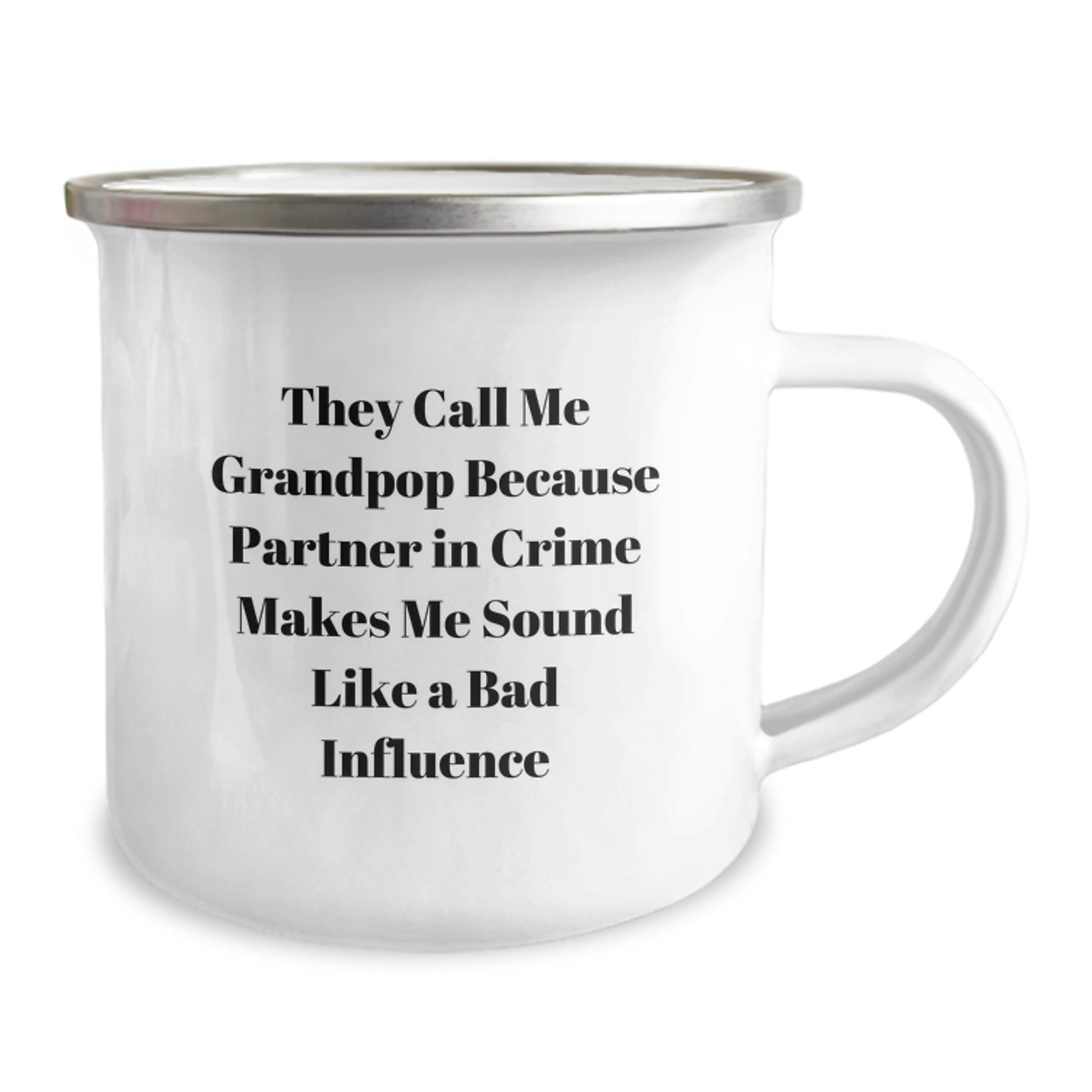 Grandpop Gifts for Men, Funny Camping Mug, They Call Me Grandpop Because Partner In Crime Makes Me Sound Like A Bad Influence, Unique Graduation Presents from Friends, Family or Coworkers - Image 2