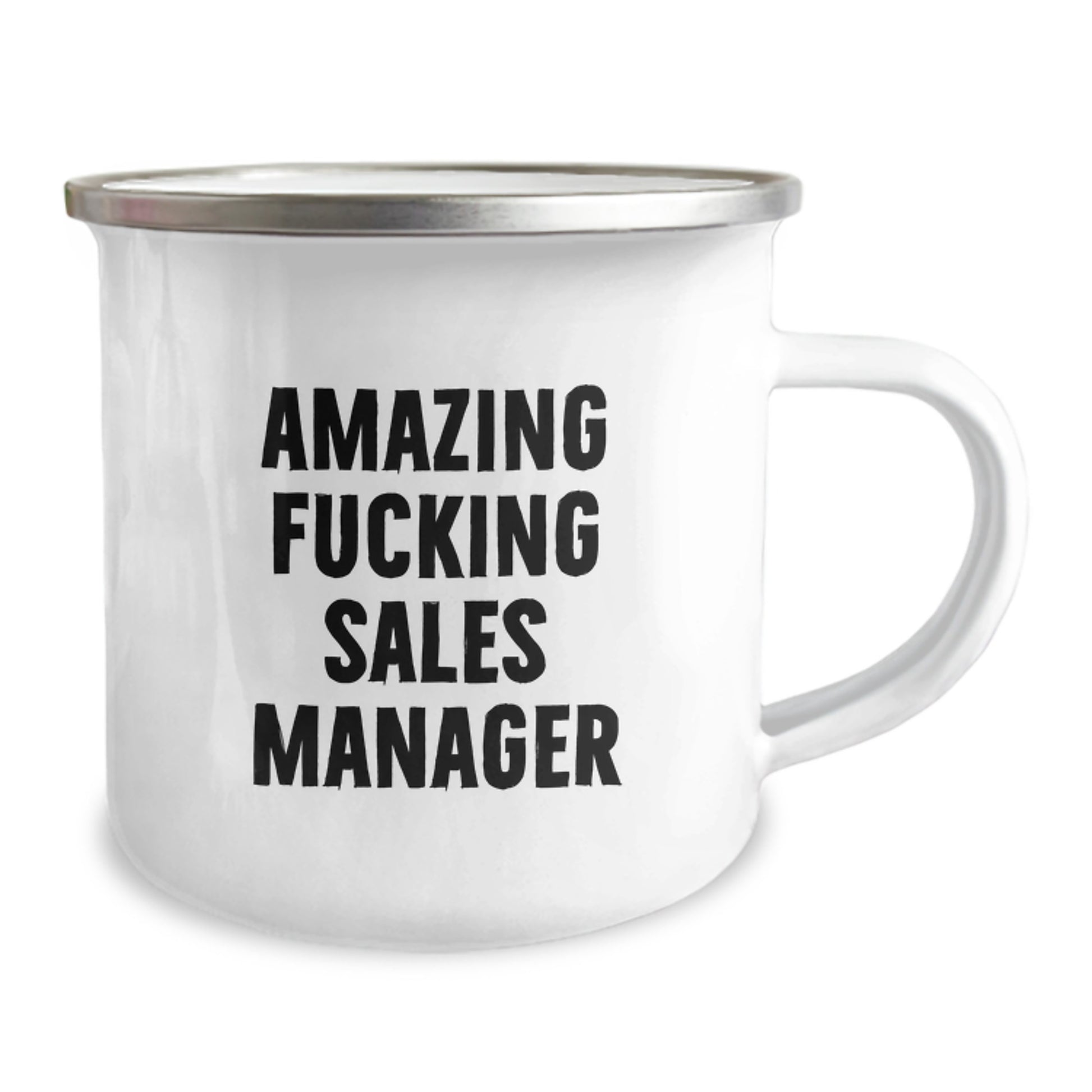 Funny Gift for Sales Manager - 'Amazing F--king Sales Manager' Christmas Unique Gifts from Friends - Ceramic Camping Mug - Image 2