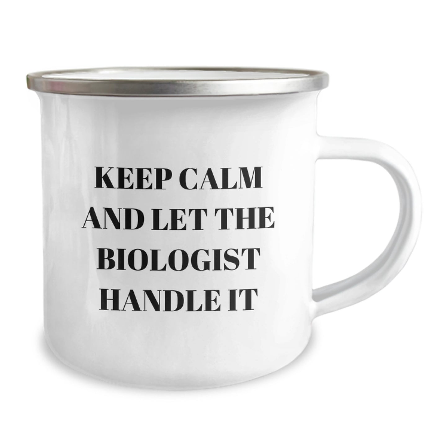 Funny Biologist Gifts from Men to Son, Perfect 'Keep Calm And Let The Biologist Handle It' Camping Mug for Christmas Unique Gifts - Image 2