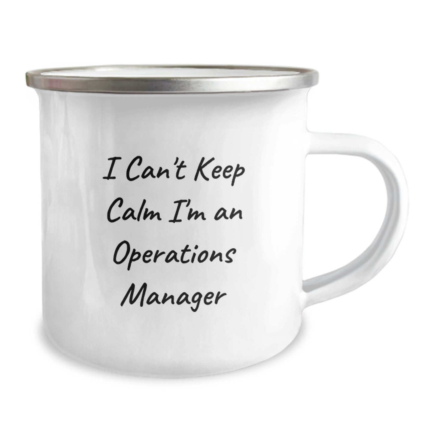 Funny Operations Manager Gifts for Him from Friends - 'I Can't Keep Calm I'm An Operations Manager' Camping Mug for Graduation - Image 2