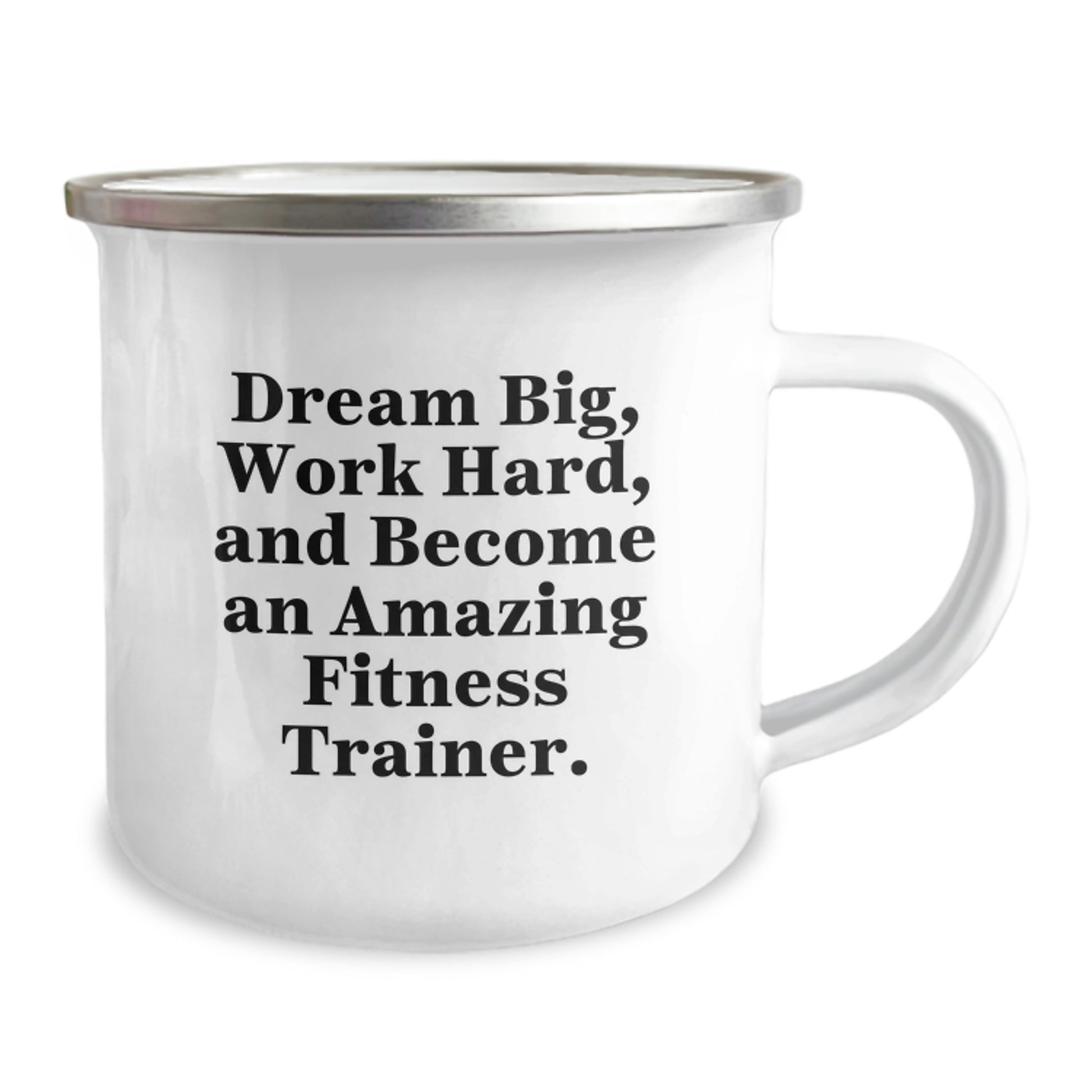 Fitness Trainer Gifts, Inspirational Quote Mug, Gifts from Friends for Fitness Trainer, Graduation Unique Gifts, Camping Mug for Fitness Trainer, 'Dream Big, Work Hard' - Image 2