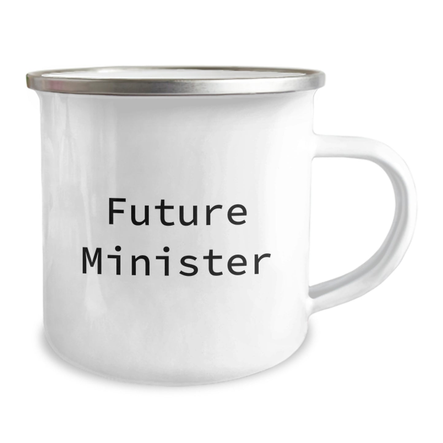 Funny Future Minister Gifts for Men Camping Mug - 'Future Minister' Quote, 12 oz Stainless Steel with Enamel Finish, Unique Graduation Gifts from Friends, Family, Coworkers - Image 2