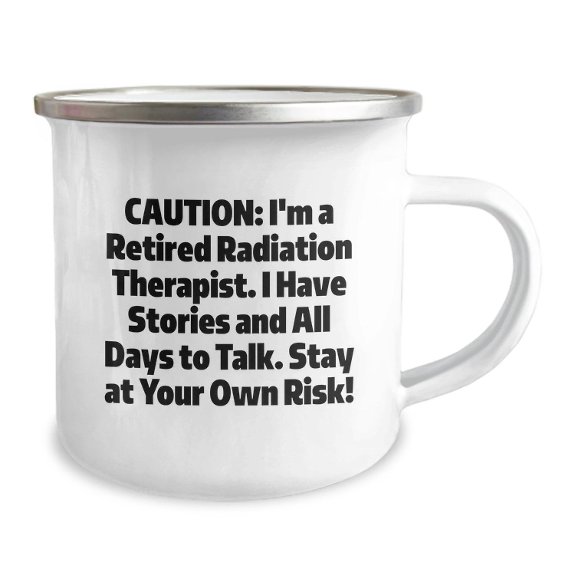 Funny Radiation Therapist Gifts, Birthday Unique Gifts from Friends to Radiation Therapist, Camping Mug with Caution Quote, Hand Wash Only, 12 oz Stainless Steel with Enamel Finish - Image 2