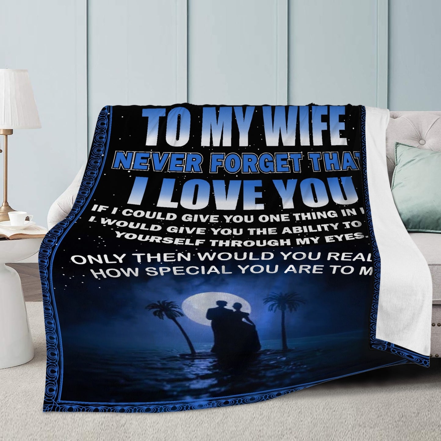 Wife Never Forget Fleece Blanket