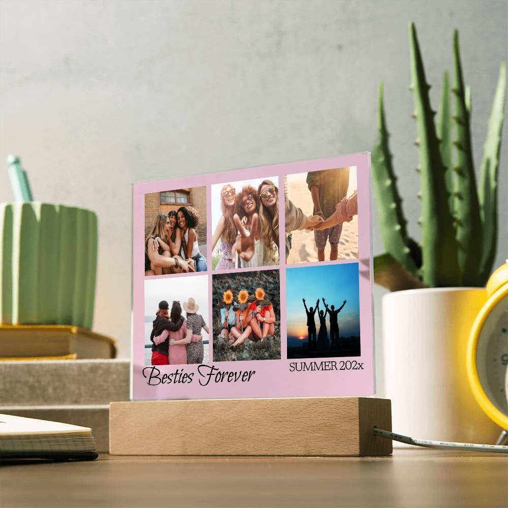 Custom Best Friends Photo Collage LED Light