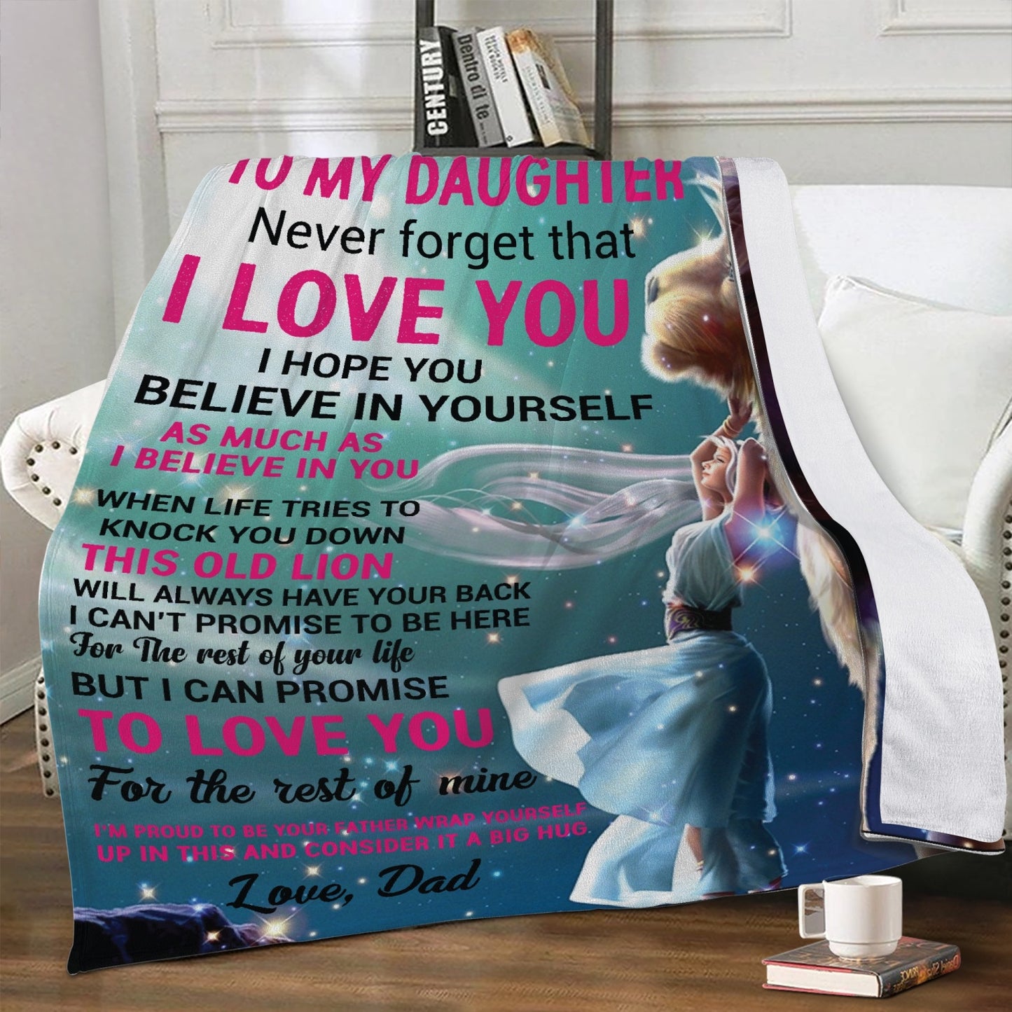 Daughter Never Forget Fleece Blanket