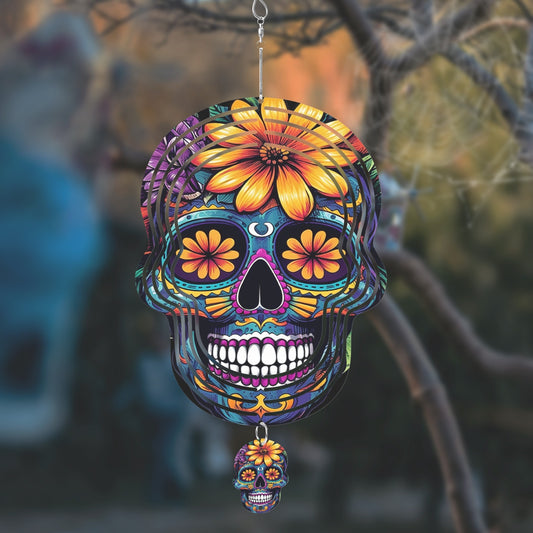 Flower Skull Wind Spinner