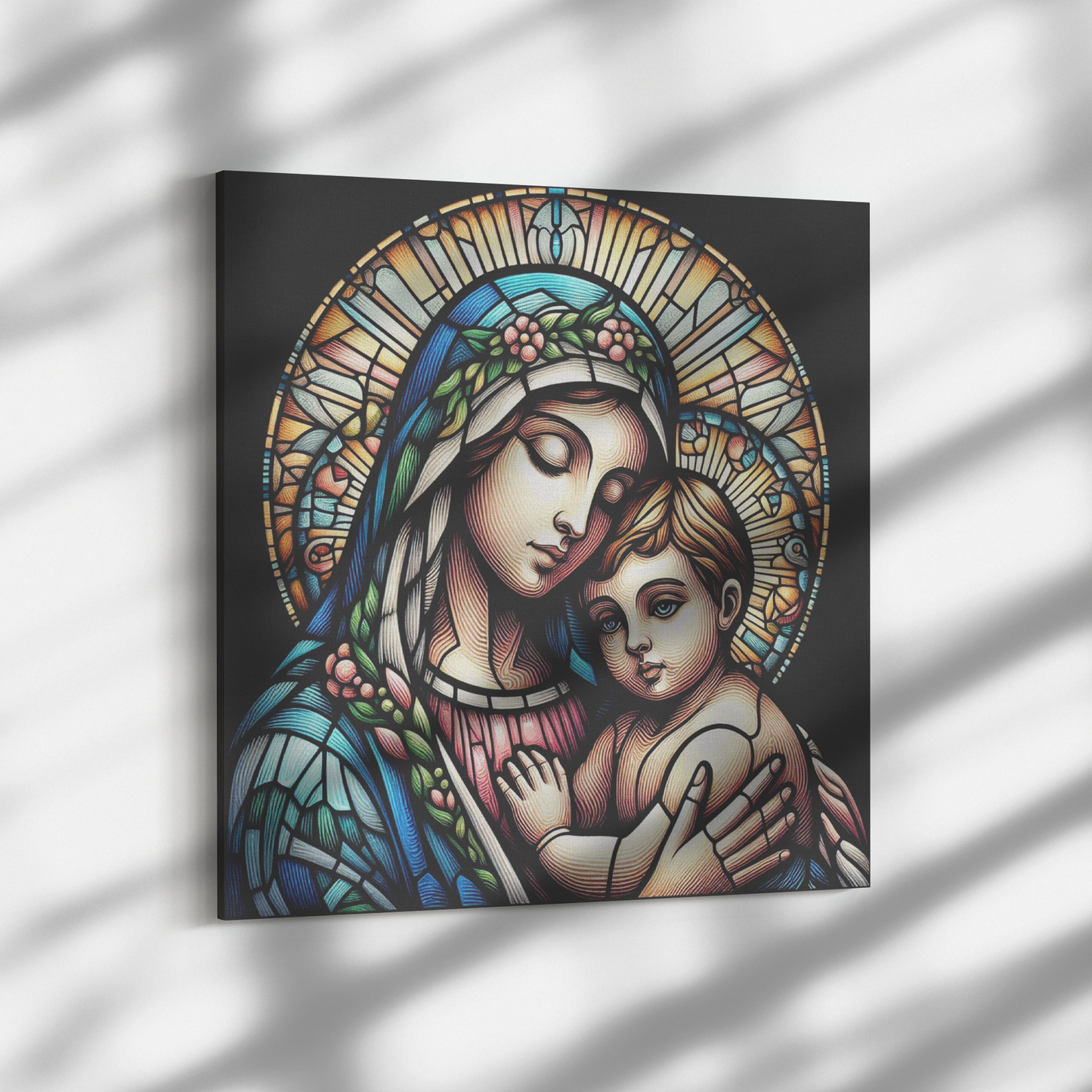 Virgin Mary and Baby Jesus Canvas Wall Art
