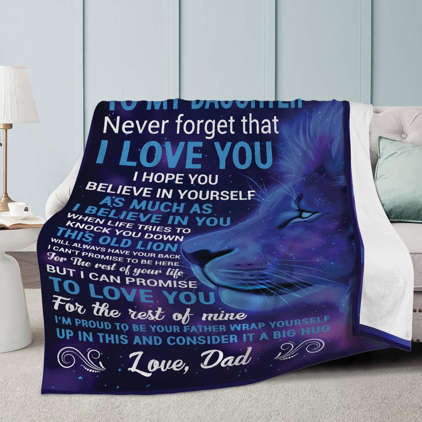 Daughter I Love You Fleece Blanket