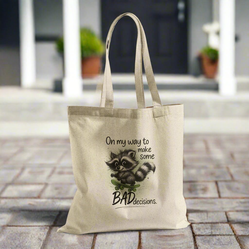 On My Way To Make Some Bad Decisions Tshirt, Sarcastic Adult Quote, Silly Racoon Skateboarding, Best Friend Gift, Gift for Friend, Bride