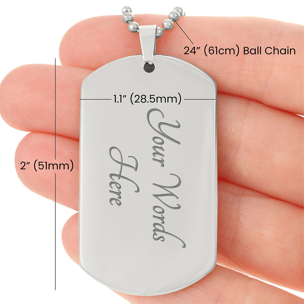 Custom Engraved Son Dog Tag Necklace and Keychain