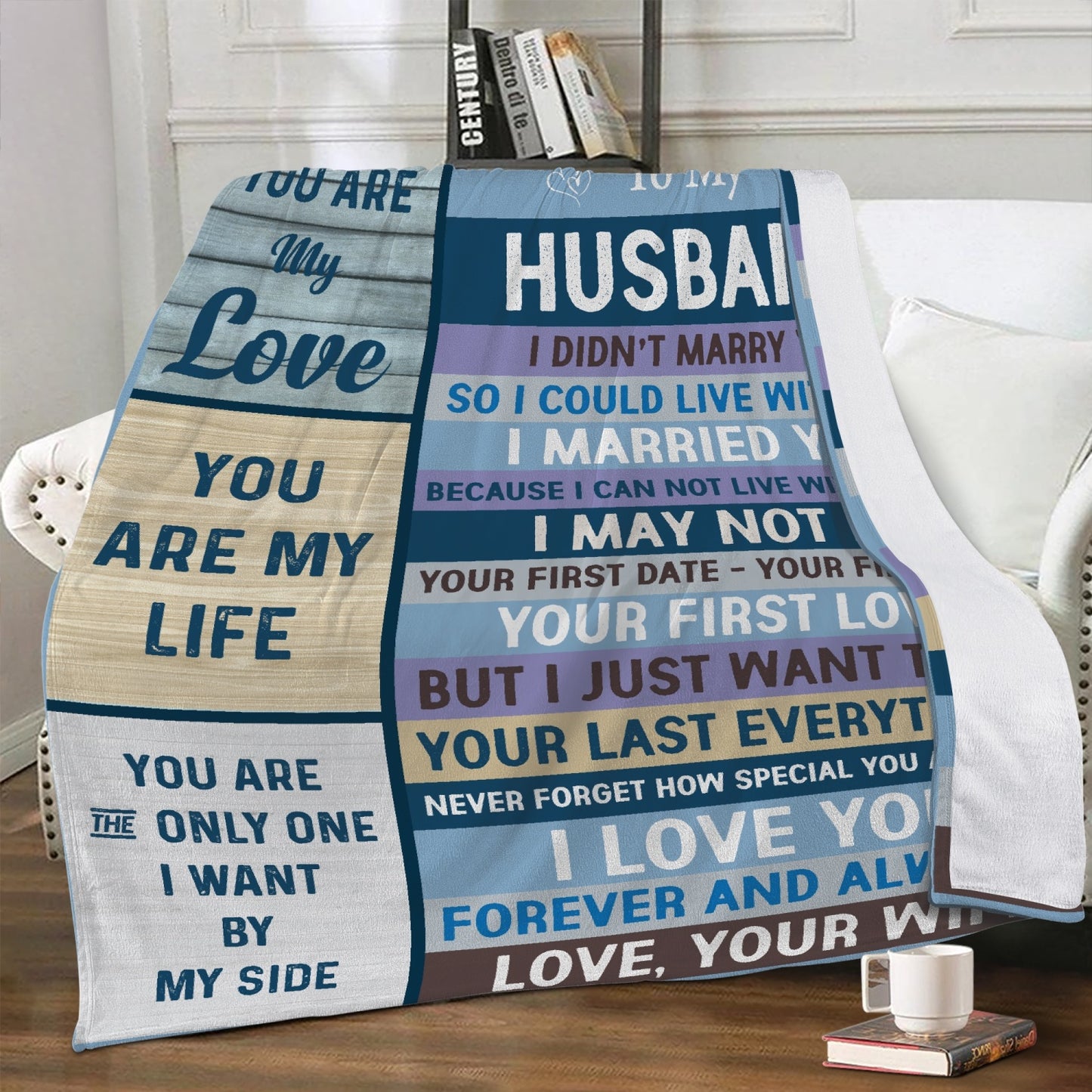 Husband I Can't Live Without You Fleece Blanket