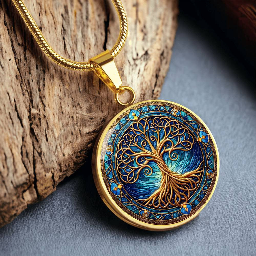Stained Glass Tree of Life Necklace