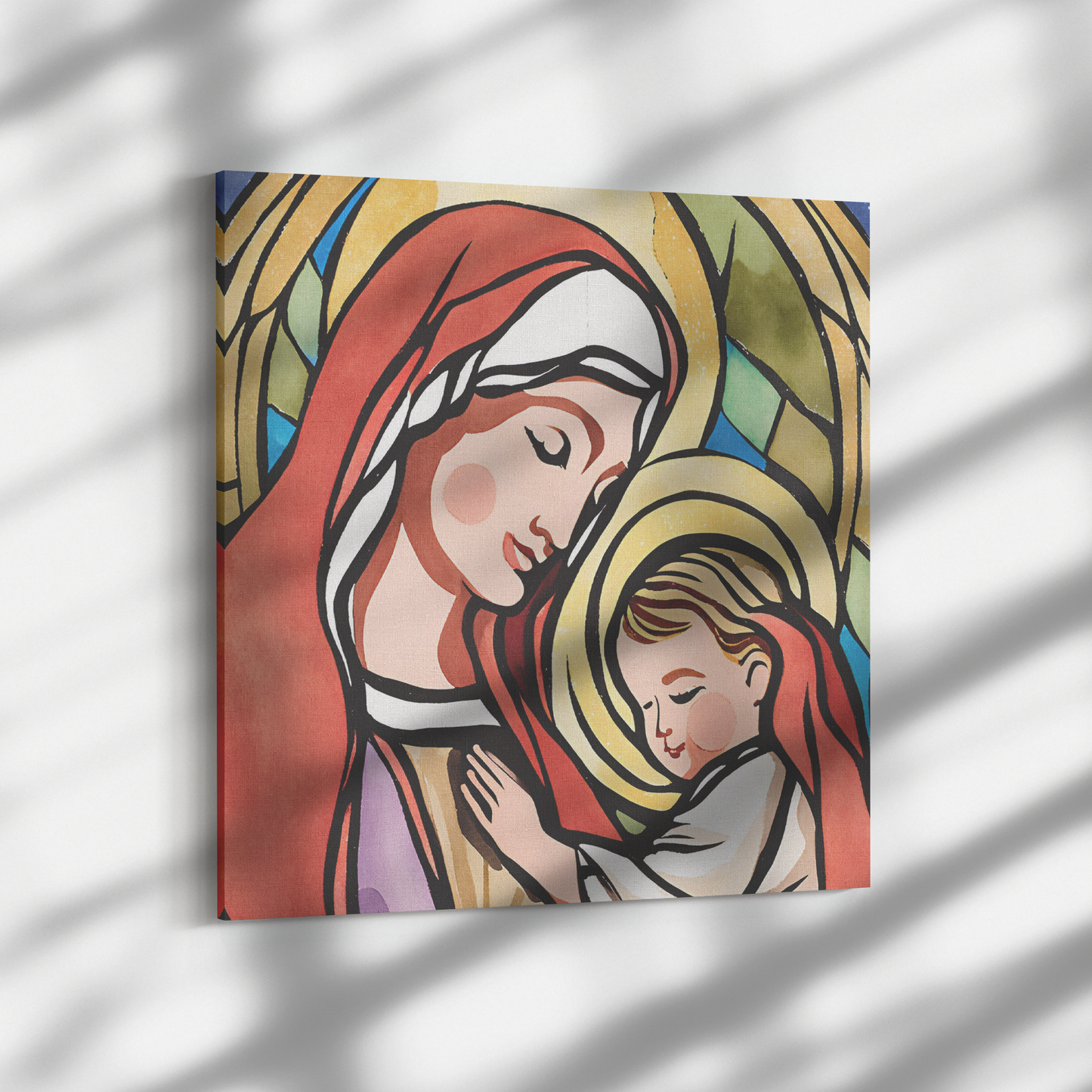 Virgin Mary and Baby Jesus Canvas Wall Art