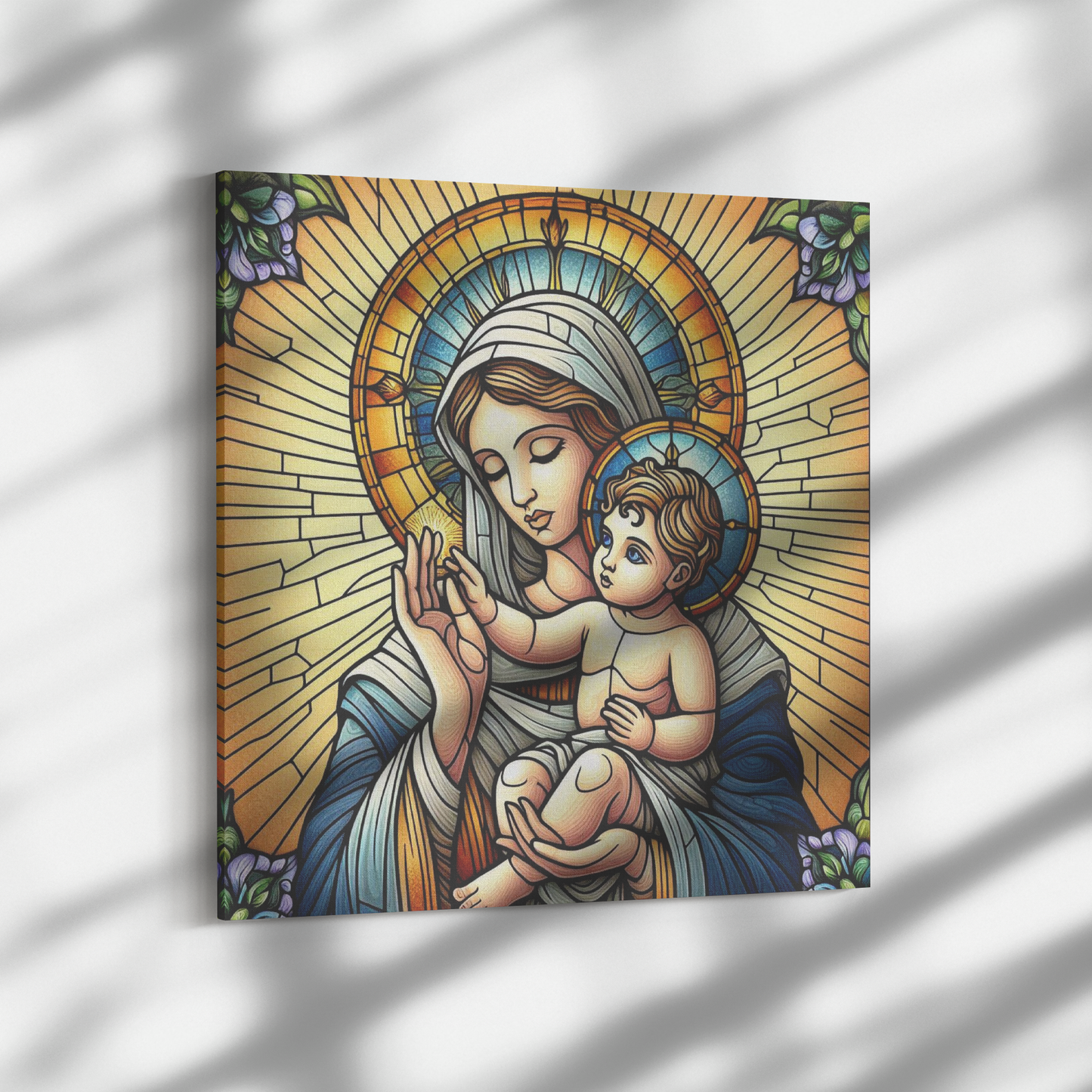 Virgin Mary and Baby Jesus Canvas Wall Art