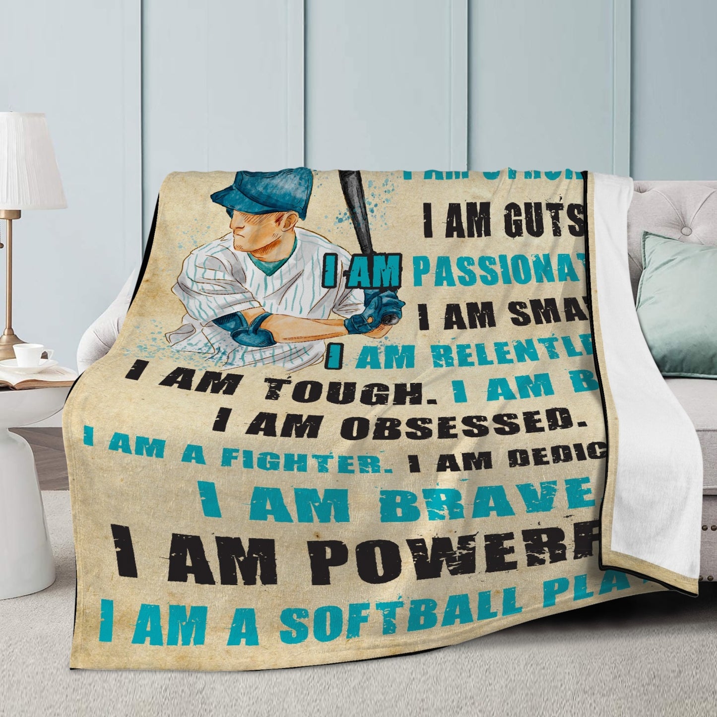 I am A Softball Player Fleece Blanket