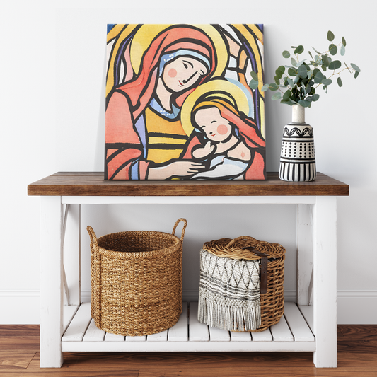 Virgin Mary and Baby Jesus Canvas Wall Art