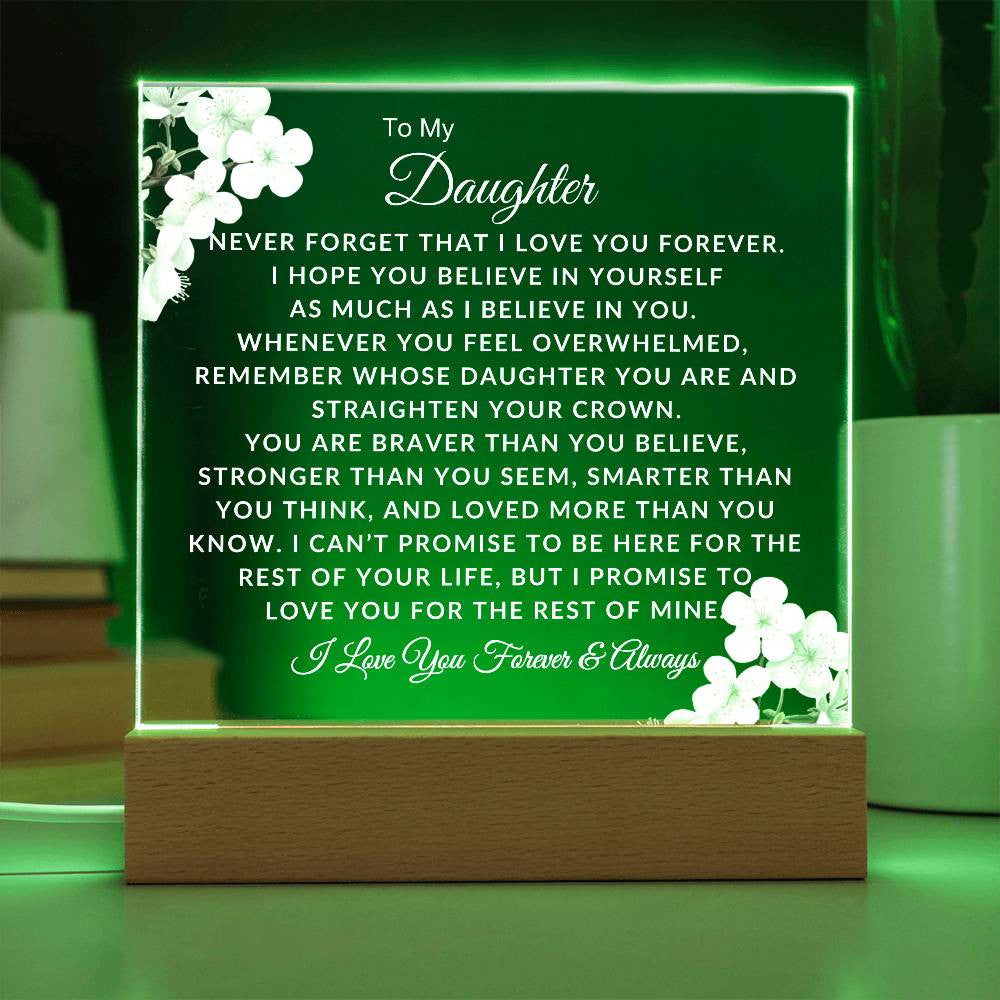 White Flower Daughter Plaque