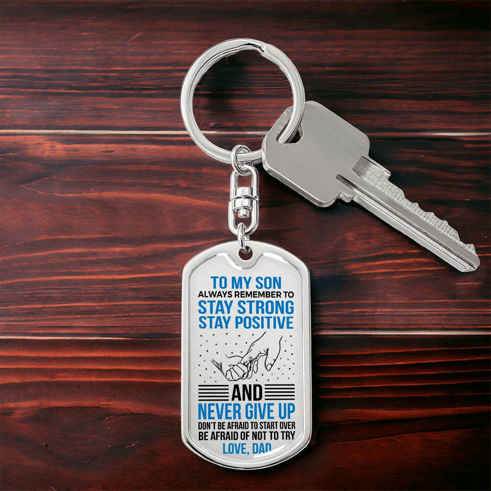 Son Dog Tag Keychain or Necklace