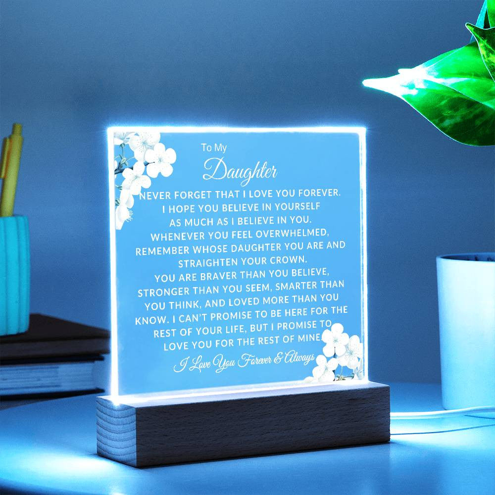 White Flower Daughter Plaque