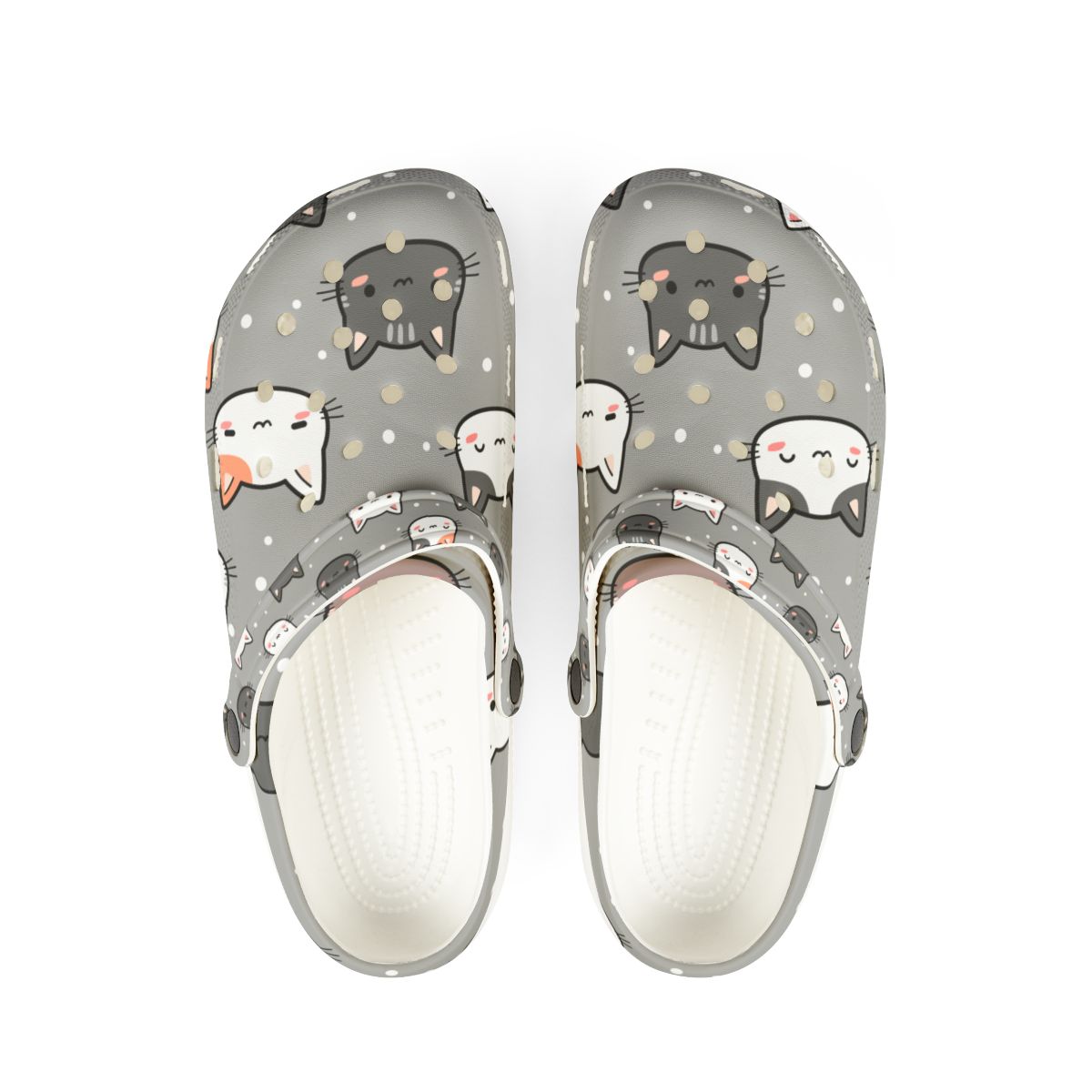 Gray Cat Garden Shoes for Adults & Kids – Lightweight EVA Slip-On Cute Animal Sandals Water-Resistant Nurse Comfort & Everyday Walking