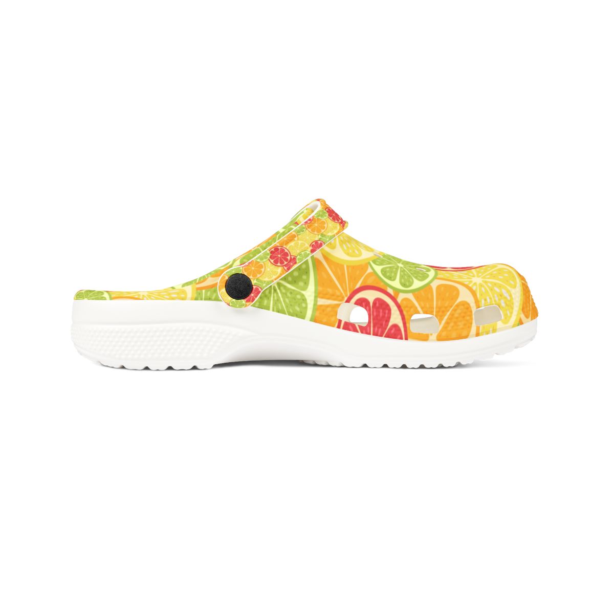 Citrus Slice Garden Shoes for Adults & Kids – Lightweight Lime Lemon Orange Fruit Print EVA Slip-On Summer Beach Sandals Comfy Nurse Shoe