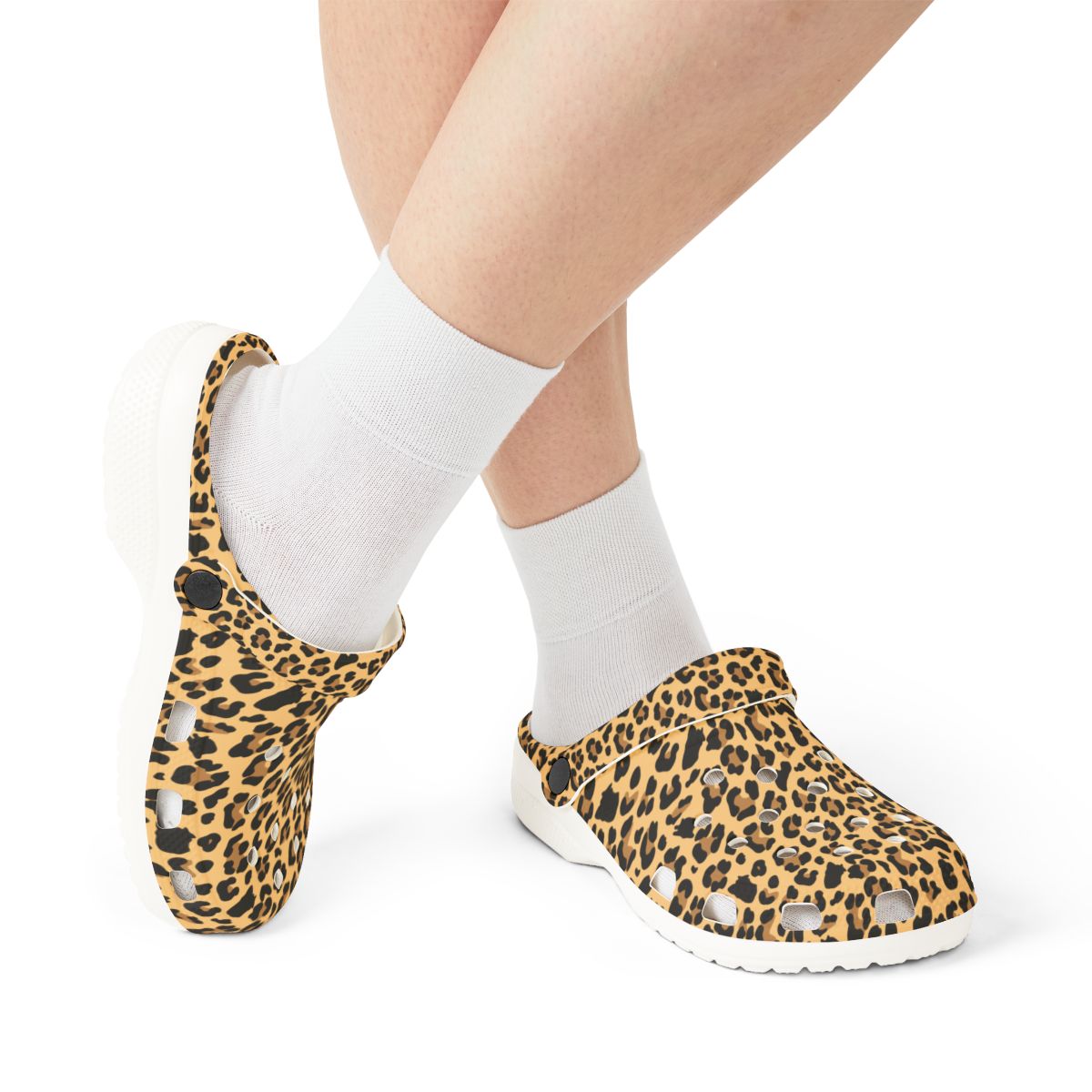 Classic Leopard Garden Shoes for Adults & Kids – Lightweight EVA Slip-On Animal Print Sandals Water-Resistant Nurse Comfort & Walking