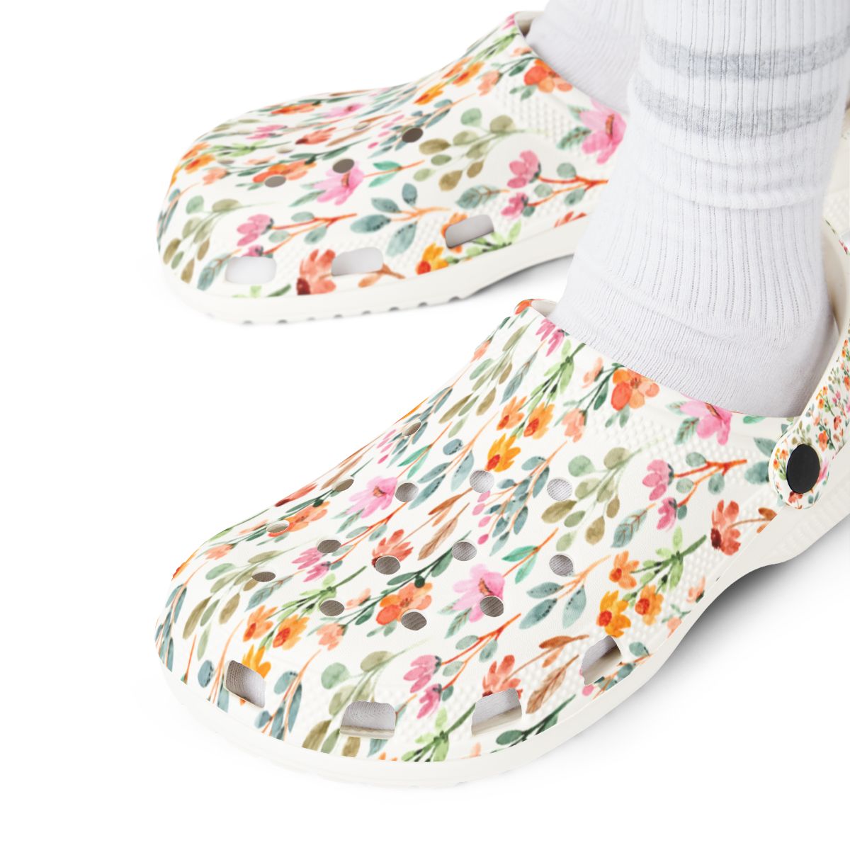 Sunset Bloom Garden Shoes for Adults & Kids – Lightweight EVA Slip-On Floral Summer Sandals Water-Resistant Nurse Comfort Walking Footwear