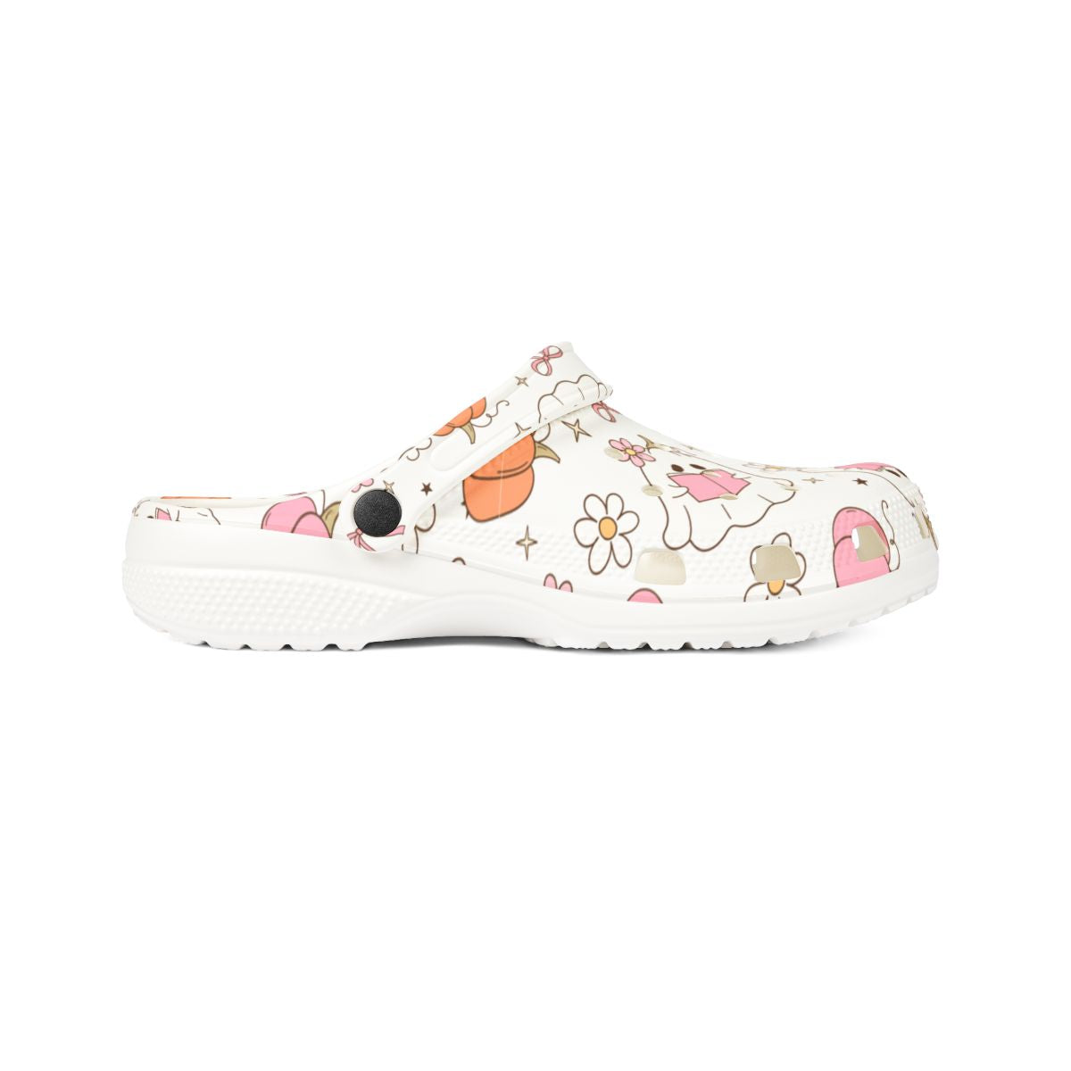 Pastel Ghost Pumpkin Garden Shoes for Adults & Kids – Lightweight EVA Slip-On Halloween Sandals Water-Resistant Nurse Comfort Footwear