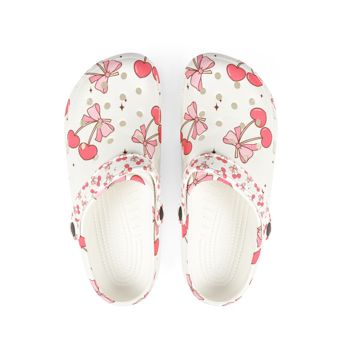Cherry Bow Garden Shoes for Adults & Kids – Lightweight EVA Slip-On Cute Fruit Sandals Water-Resistant Nurse Comfort & Walking