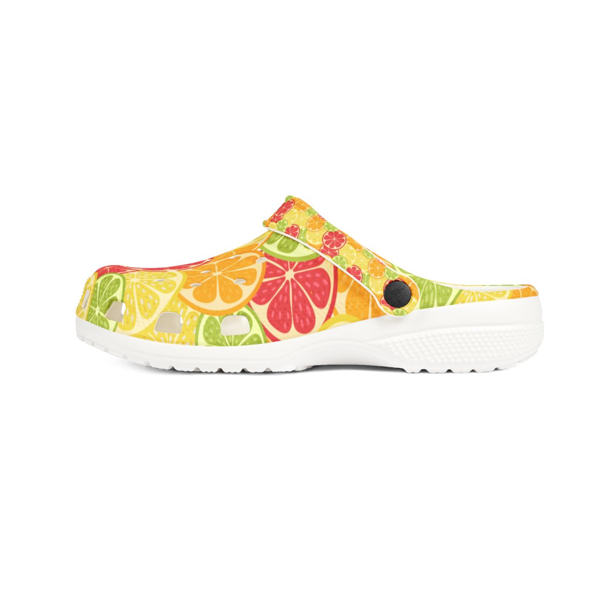 Citrus Slice Garden Shoes for Adults & Kids – Lightweight Lime Lemon Orange Fruit Print EVA Slip-On Summer Beach Sandals Comfy Nurse Shoe