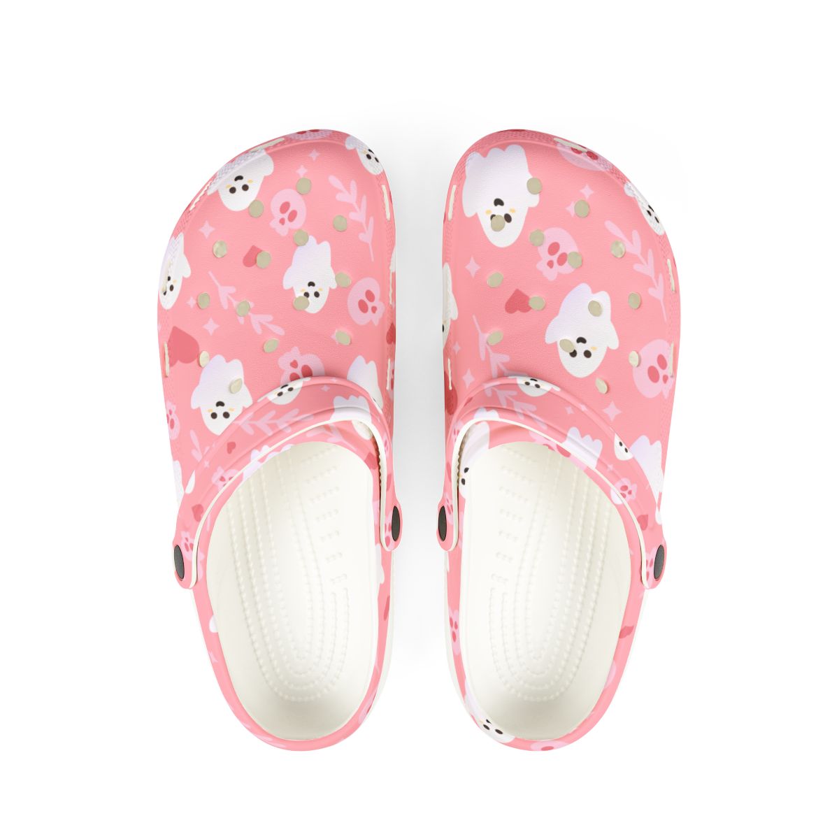 Pink Ghost Garden Shoes for Adults & Kids – Lightweight EVA Slip-On Halloween Sandals Water-Resistant Nurse Comfort Footwear