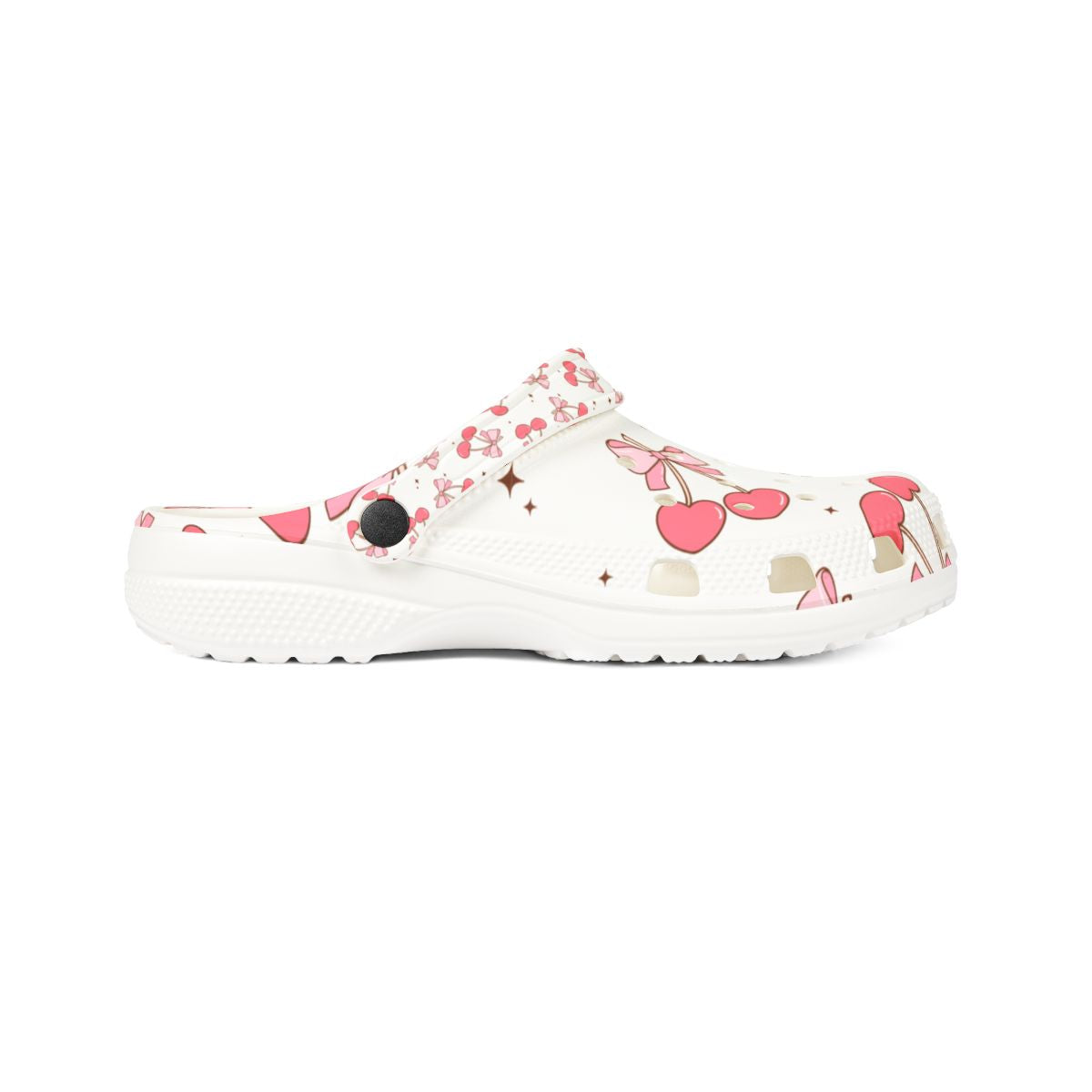 Cherry Bow Garden Shoes for Adults & Kids – Lightweight EVA Slip-On Cute Fruit Sandals Water-Resistant Nurse Comfort & Walking