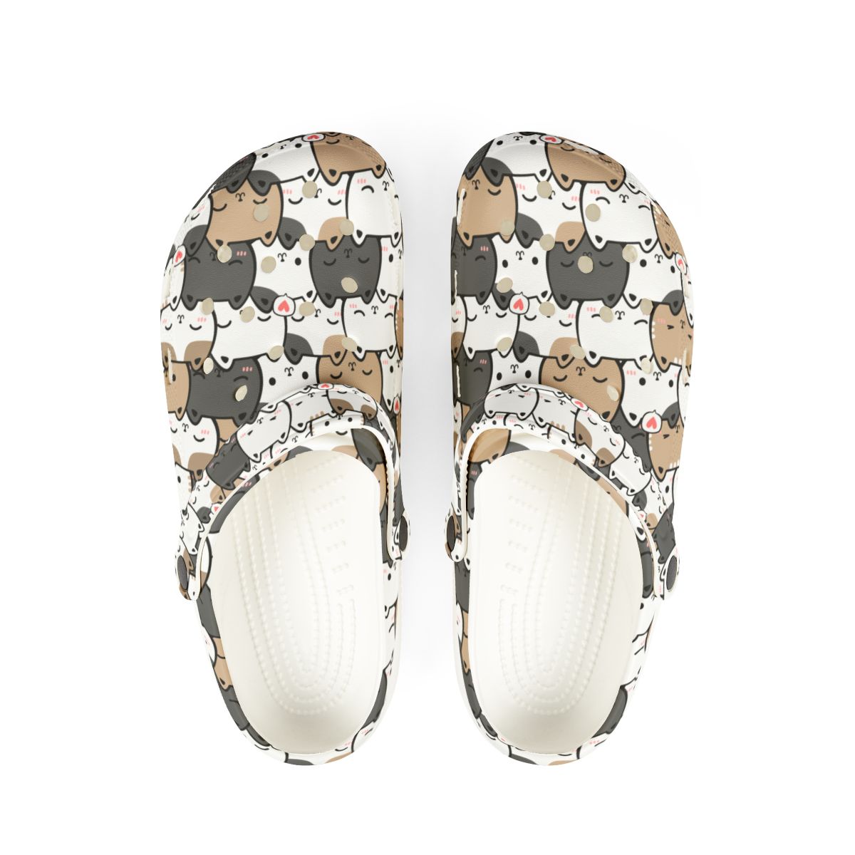 Patchwork Cat Garden Shoes for Adults & Kids – Lightweight EVA Slip-On Cute Neutral Animal Sandals Water-Resistant Nurse Comfort & Everyday Walking
