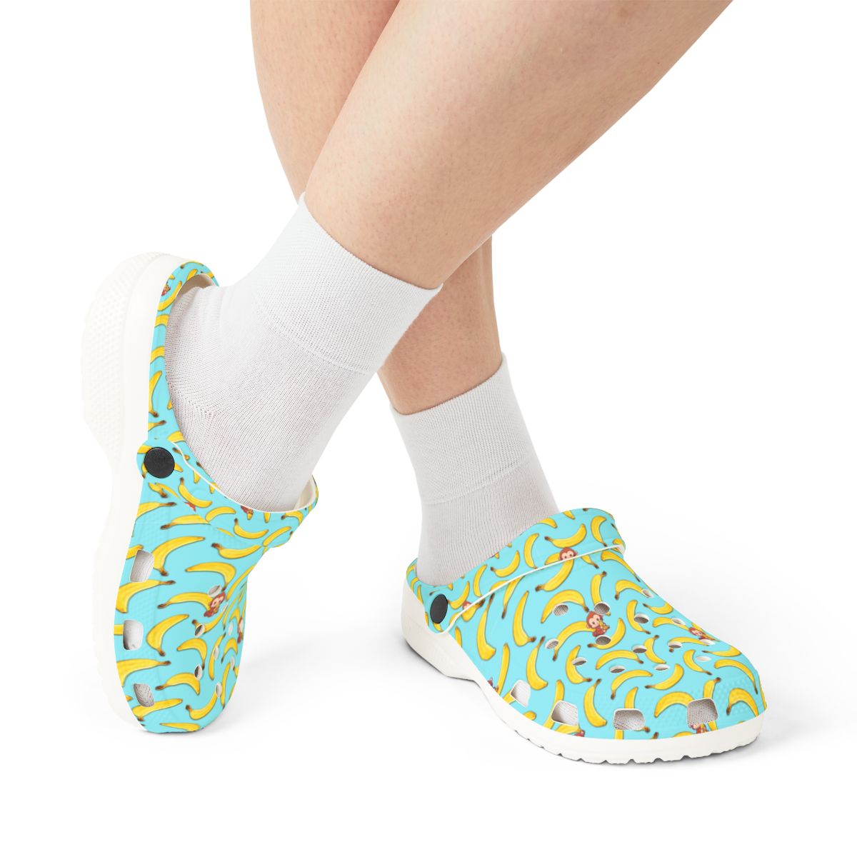 Banana Monkey Garden Shoes for Adults & Kids โ Lightweight EVA Slip-On Summer Fruit Sandals Water-Resistant Nurse Comfort & Walking Footwear