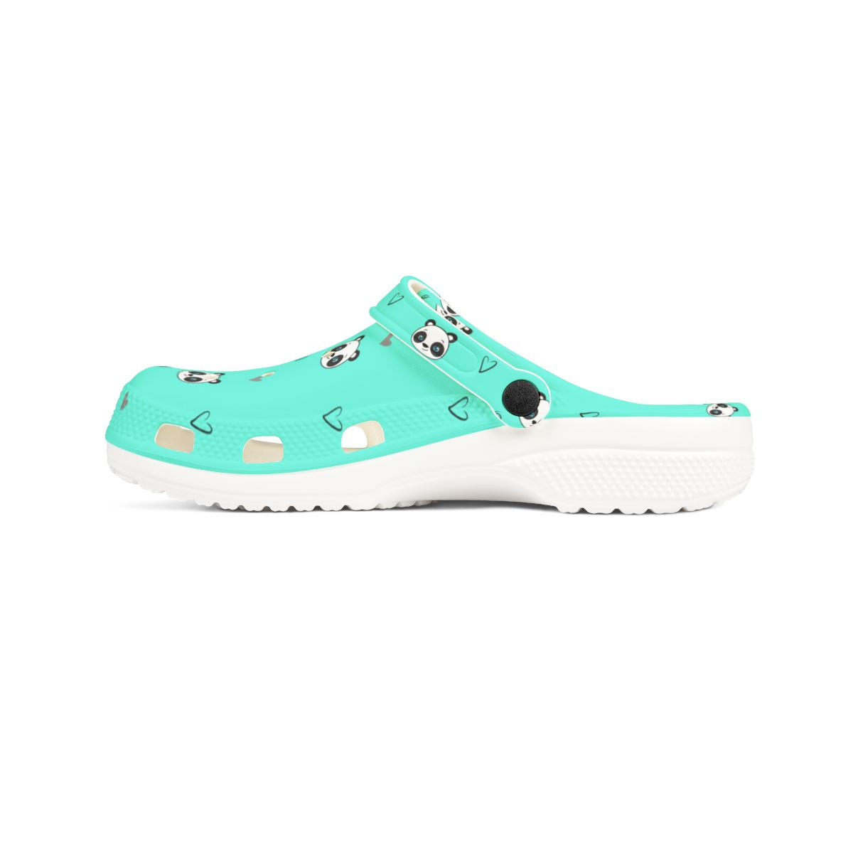 Mint Panda Heart Garden Shoes for Adults & Kids – Lightweight EVA Slip-On Cute Animal Sandals Water-Resistant Nurse Comfort & Everyday Walking