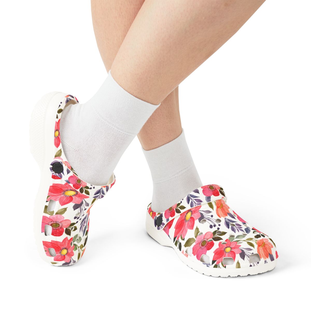 Blush Bloom Garden Shoes for Adults & Kids – Lightweight EVA Slip-On Pink Floral Sandals Water-Resistant Nurse Comfort & Everyday Walking