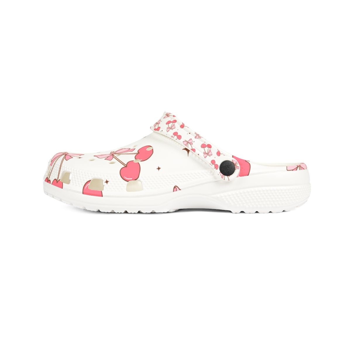 Cherry Bow Garden Shoes for Adults & Kids – Lightweight EVA Slip-On Cute Fruit Sandals Water-Resistant Nurse Comfort & Walking
