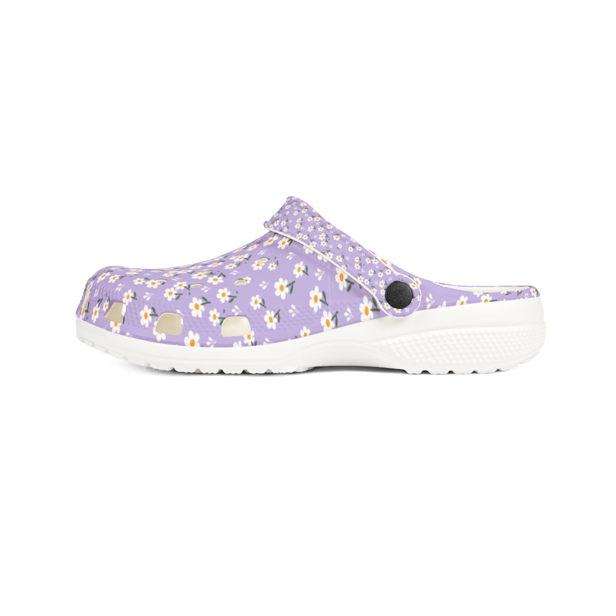 Lavender Daisy Garden Shoes for Adults & Kids – Lightweight EVA Slip-On Floral Summer Sandals Water-Resistant Nurse Comfort Walking Footwear
