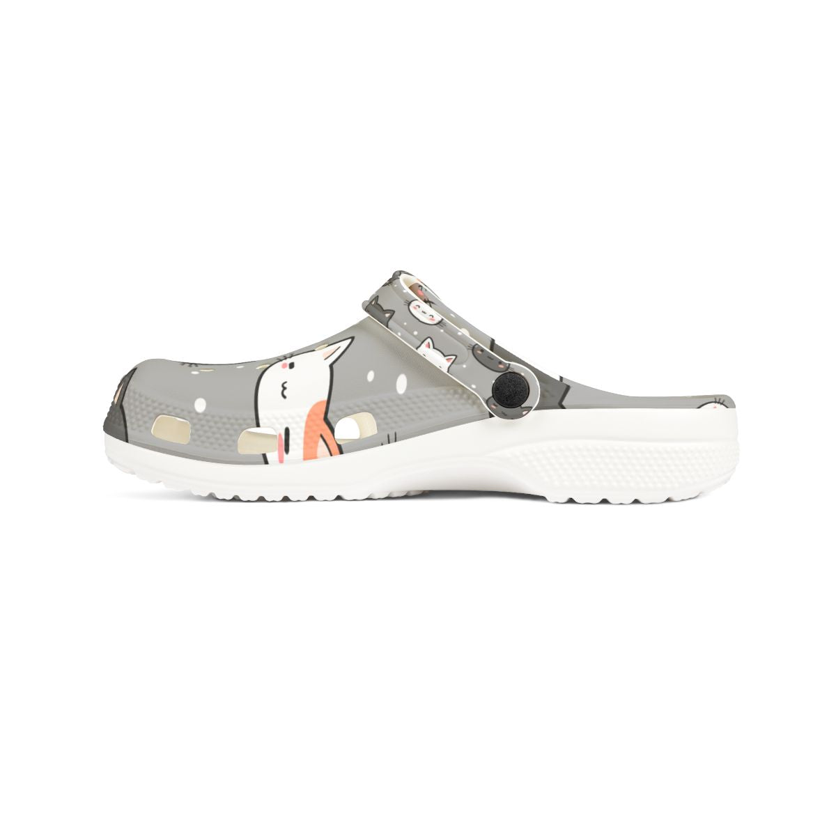 Gray Cat Garden Shoes for Adults & Kids – Lightweight EVA Slip-On Cute Animal Sandals Water-Resistant Nurse Comfort & Everyday Walking
