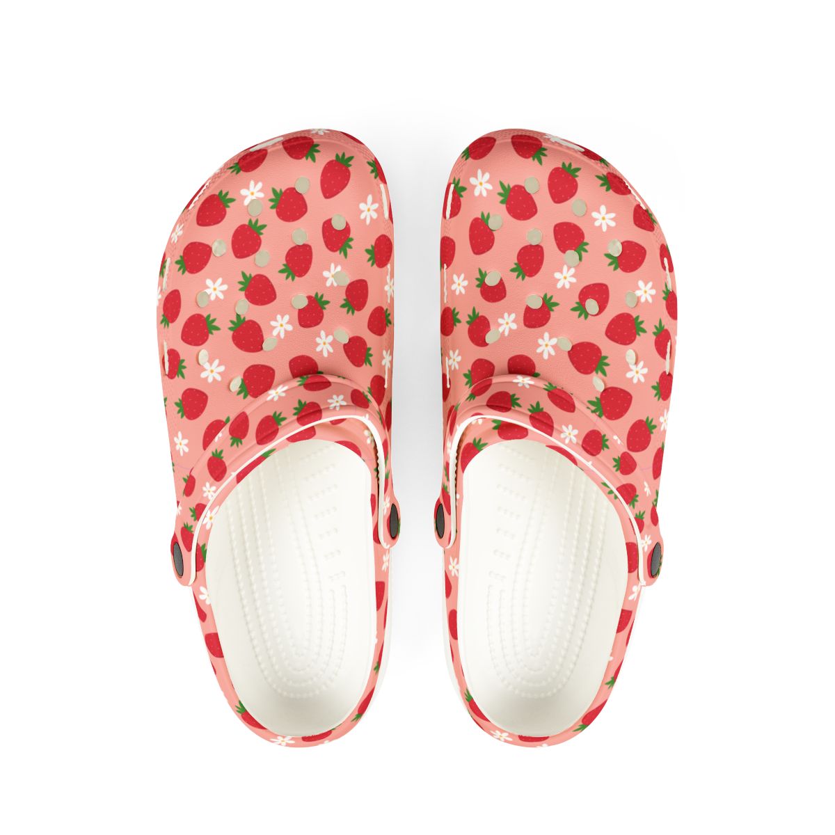 Strawberry Garden Shoes for Adults & Kids – Lightweight EVA Slip-On Pink Fruit Sandals Water-Resistant Nurse Comfort & Summer Walking