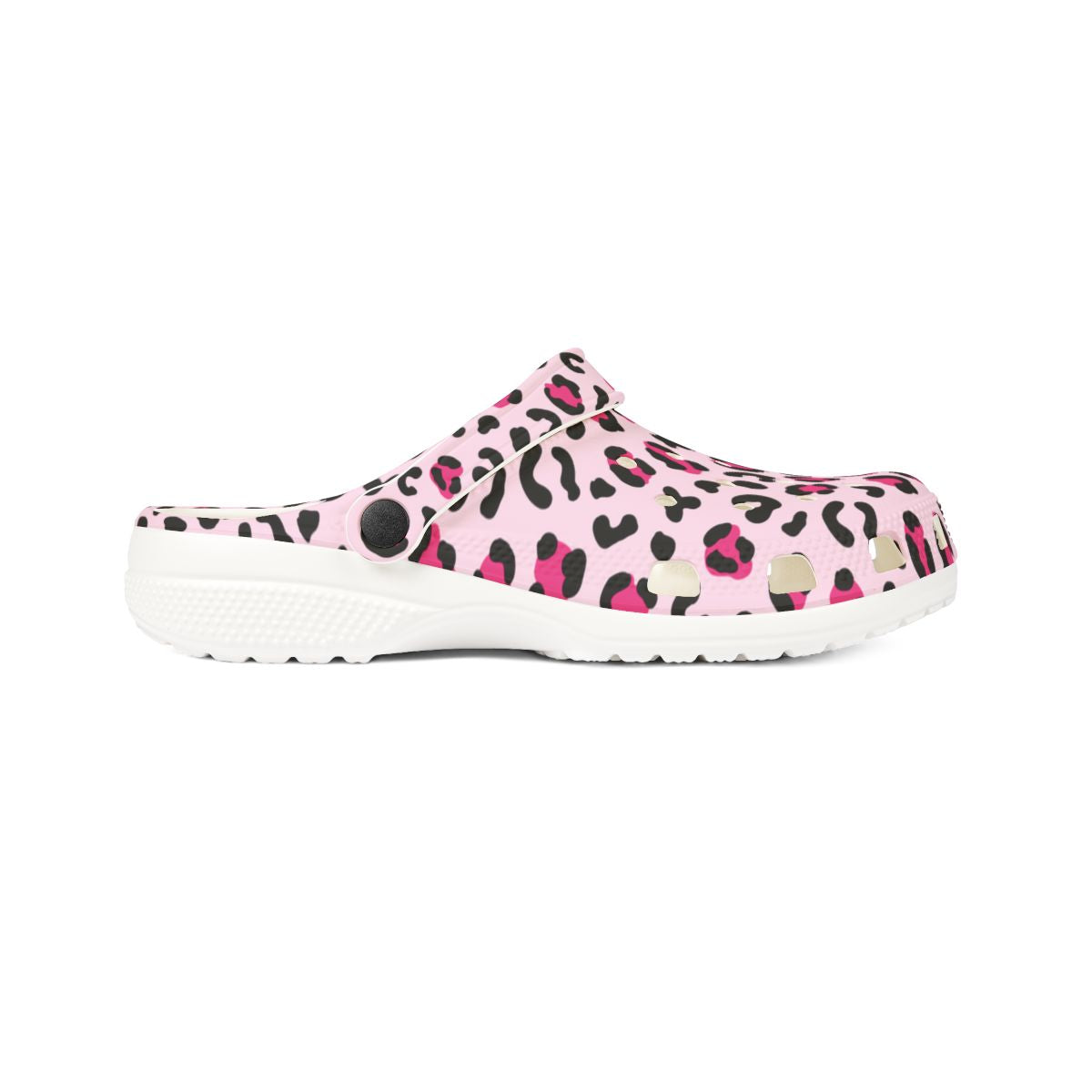 Pink Leopard Print Garden Shoes for Adults & Kids – Lightweight EVA Slip-On Trendy Animal Sandals Water-Resistant Nurse Comfort & Walking