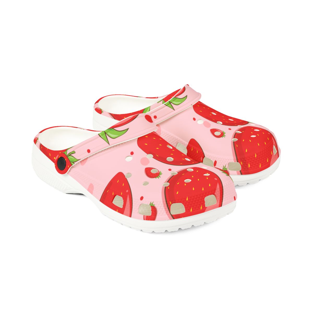 Strawberry Sandals for Adults & Kids – Cute Fruit Print Garden Shoes, Lightweight EVA Slip-Ons, Comfy Summer Footwear