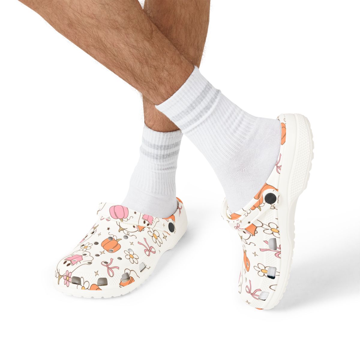 Pastel Ghost Pumpkin Garden Shoes for Adults & Kids – Lightweight EVA Slip-On Halloween Sandals Water-Resistant Nurse Comfort Footwear