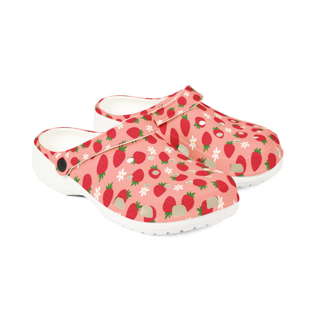 Strawberry Garden Shoes for Adults & Kids – Lightweight EVA Slip-On Pink Fruit Sandals Water-Resistant Nurse Comfort & Summer Walking