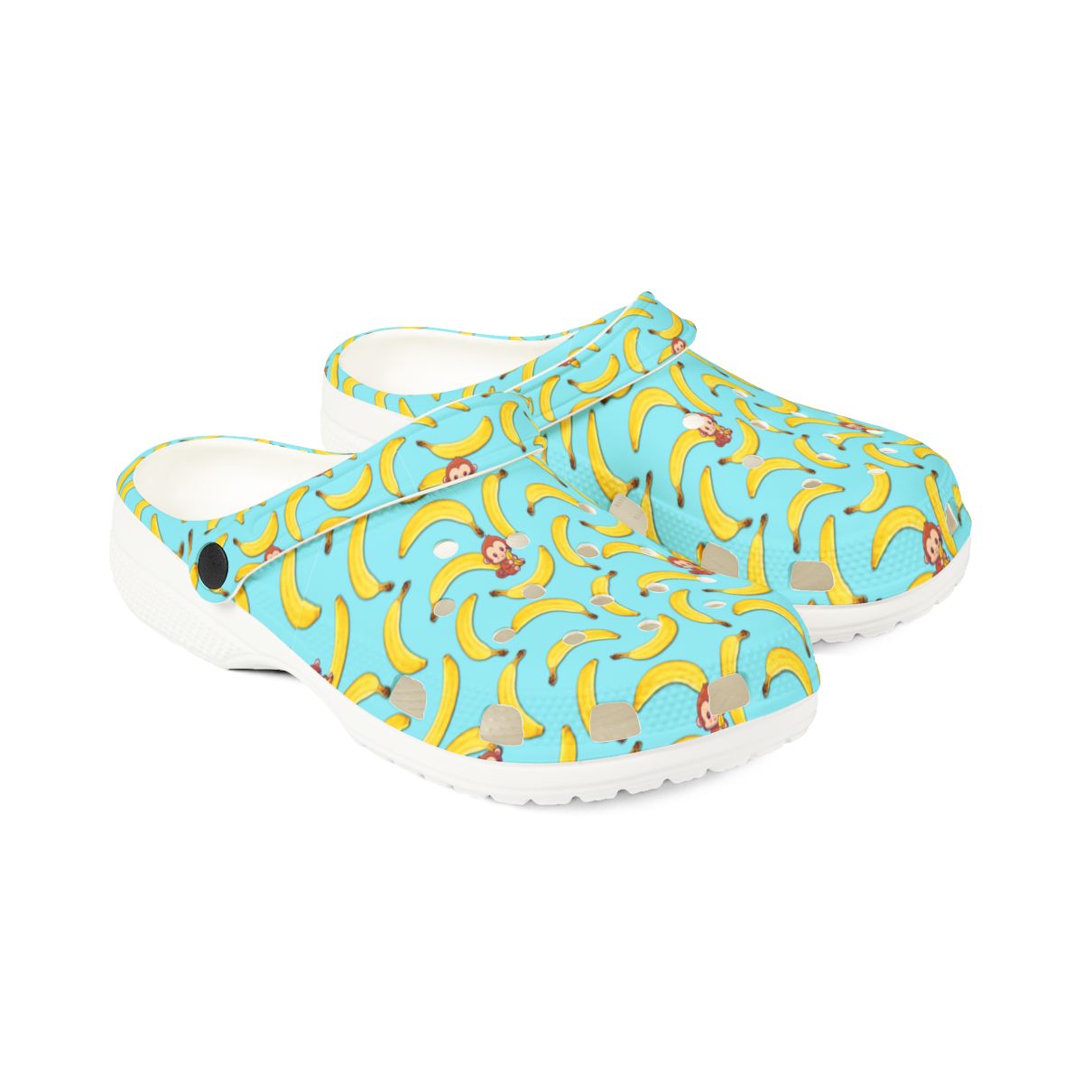 Banana Monkey Garden Shoes for Adults & Kids โ Lightweight EVA Slip-On Summer Fruit Sandals Water-Resistant Nurse Comfort & Walking Footwear